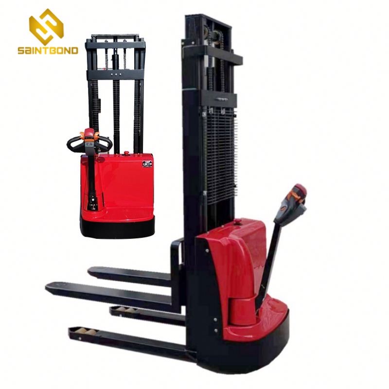 PSES11 Small Forklift Pallet Truck 3300lbs 118inch Electric Walkie Straddle Stacker