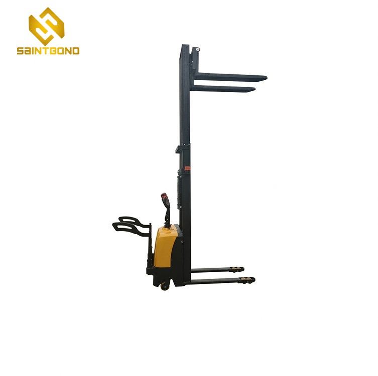 PSES11 Small Pallet Truck Forklift 2200lbs 118inch Full Electric Walkie Straddle Stacker