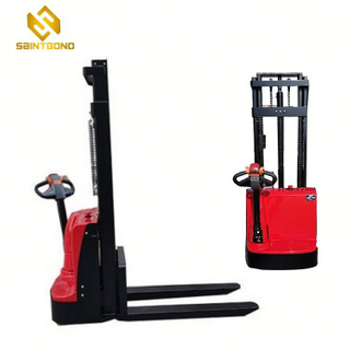 PSES11 2640lbs 118inch Capacity Electric Walkie Straddle Stacker Forklift for US Free Shipping