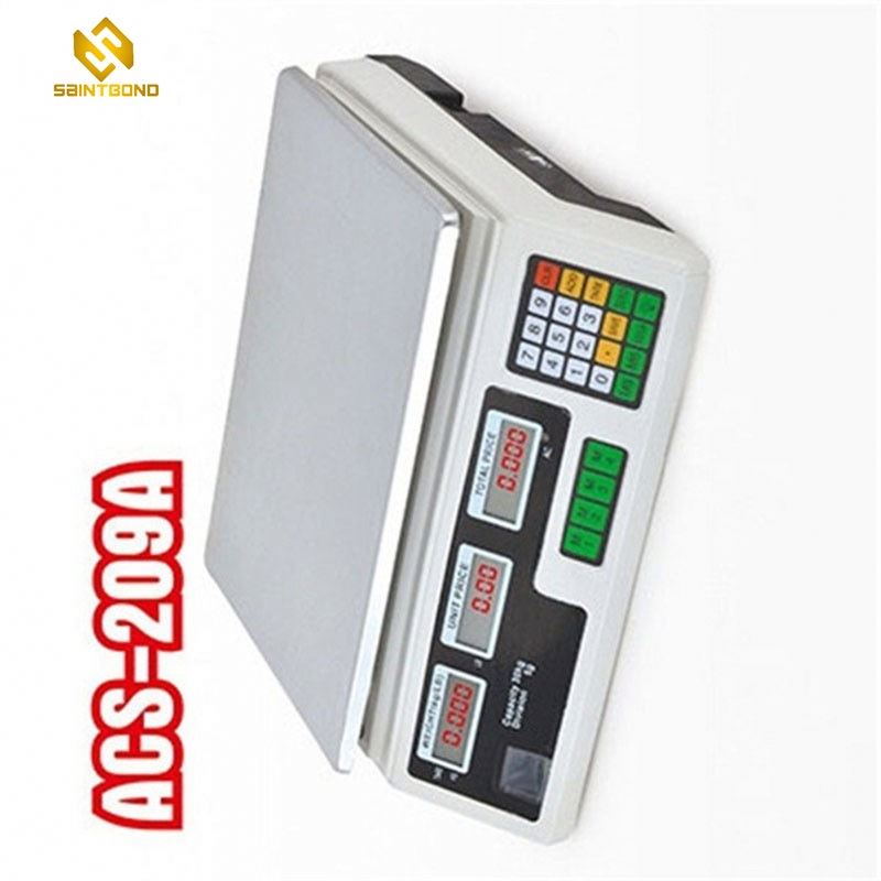 ACS209 30kg 35kg 40kg Digital Supermarket Price Scale, Lcd Led Display Weighing Scale Commercial Scale