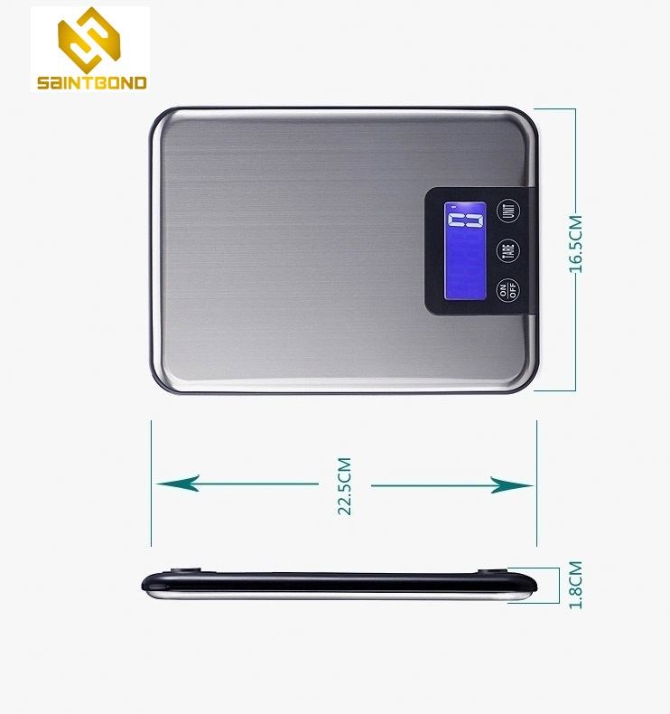 PKS003 4mm Glass Platform 5kg Digital Multifunction Electric Small Portable Weighing Scale For Kitchen Food