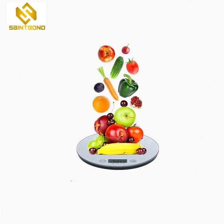 PKS007 Custom Colors 4mm Glass Platform Round 5kg Digital Kitchen Food Scale