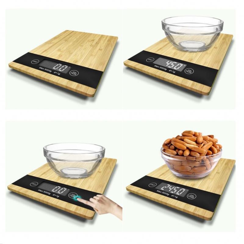 PKS005 Eco- Friendly Professional Bamboo Material Antique Digital Bamboo Kitchen Food Balance Scales