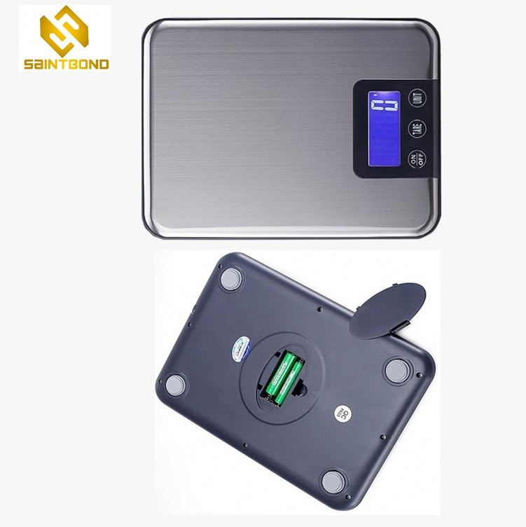 PKS003 11lb 5kg Silver Stainless Steel Compact Electronic Food Scale Kitchen Scale