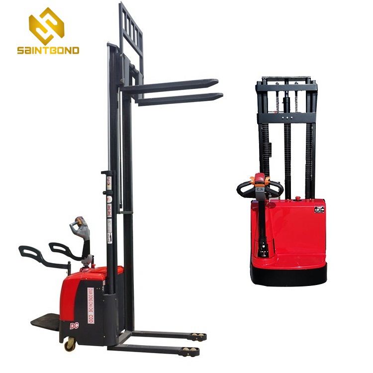 PSES11 Small Pallet Truck Forklift 2200lbs 118inch Full Electric Walkie Straddle Stacker