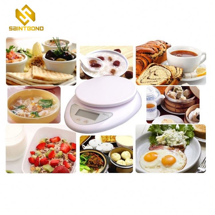 B05 Abs Plastic Kitchen Weighing Balance Scale, 5kg Digital Kitchen Scale With Removable Bowl