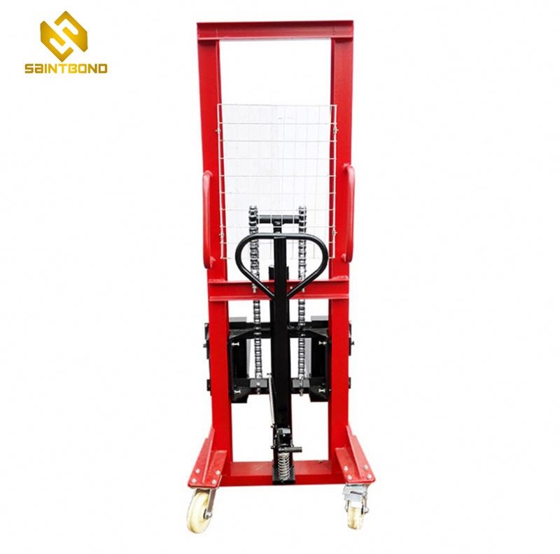 PSCTY02 1000kg Manual Hydraulic Hand Pallet Stacker Forklift with Wheels