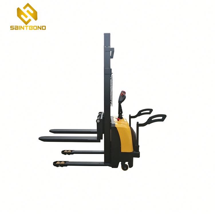 PSES11 Small Pallet Truck Forklift 2200lbs 118inch Full Electric Walkie Straddle Stacker