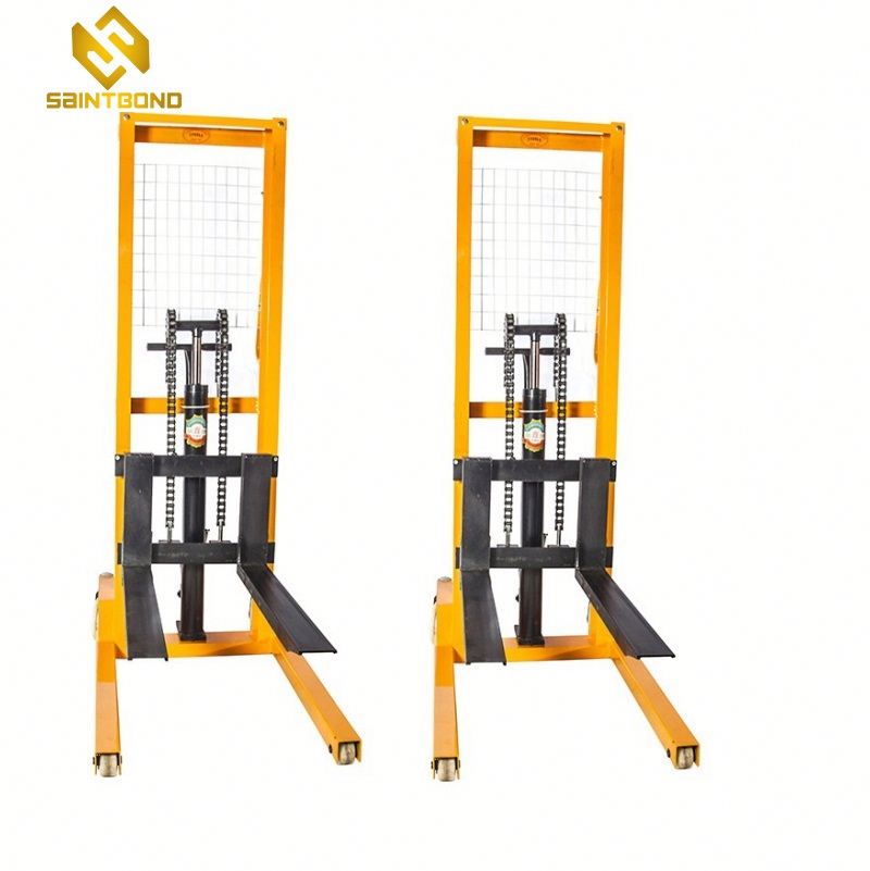 PSCTY02 Hand Materials 2200lbs 1ton Capacity 63inch Lift Height Hydraulic Manual Stacker with Straddle Legs