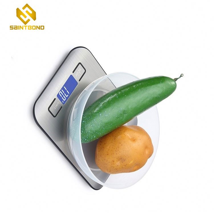 PKS001 Lcd Backlight Digital Kitchen Scale Fingerprint-Proof Stainless Steel Platform 5000g / 1g Weighing Scale