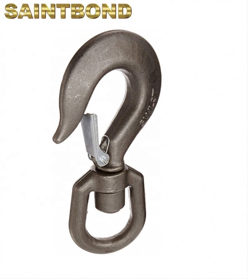 Crane G80 Alloy Steel with Safety Catch Hooks Lifting Swivel Hook
