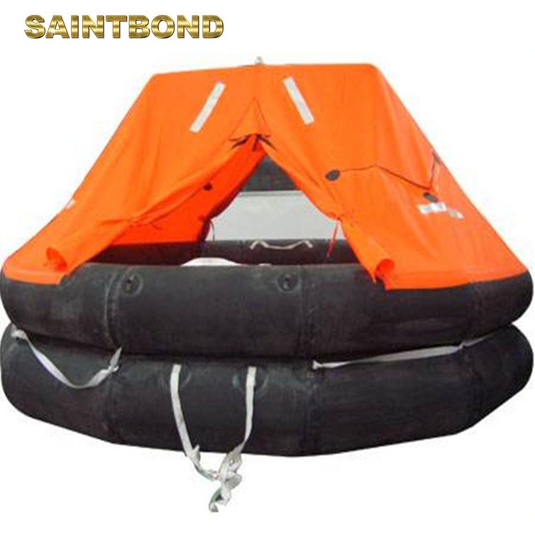 Professional Manufacture OEM 20 Overboard Inflatable 100 Person with Solas Open Reversible Marine 10 Persons Life Raft